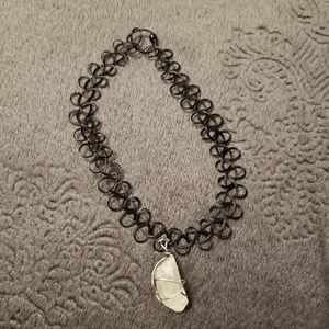3/$15 Handmade Black Choker With Crystal